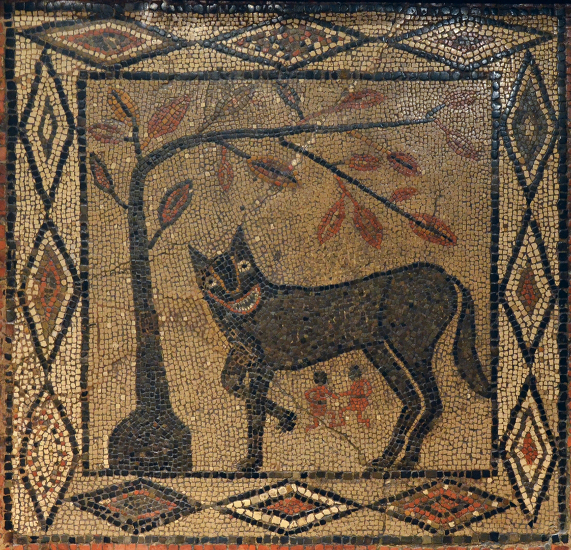 Mosaico lupa con Romolo e Remo